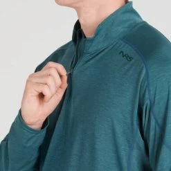 NRS Silkweight Baja Sun Shirt - Men's -Outdoor Clothing 10009 04 Mediterranea Model Zipper 092121 2000x2000 RSZ 38071.1647988270