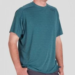 NRS Silkweight Short Sleeve Shirt - Men's -Outdoor Clothing 10108 05 Mediterranea Model FrontCrop 100821 2000x2000 RSZ 27322.1647986784