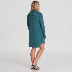 NRS Silkweight Hoodie Dress - Women's -Outdoor Clothing 10112 02 Mediterranea Model Back 090121 rsz 93272.1677129837