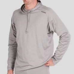NRS Lightweight Hoodie - Men's 23 NRS Lightweight Hoodie - Men's -Outdoor Clothing 10120 05 Titanium Model FrontCrop 102121 2000x2000 RSZ 64809.1647989435