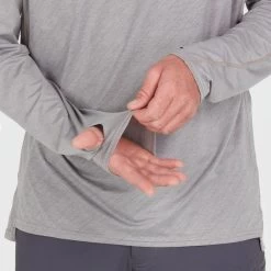 NRS Silkweight Hoodie - Men's -Outdoor Clothing 10139 05 Sharkskin Model Detail 100621 2000x2000 rsz 47037.1647976485