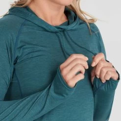 NRS Silkweight Hoodie - Women's 26 NRS Silkweight Hoodie - Women's -Outdoor Clothing 10140 05 Mediterranea Model Detail2 082121 2000x2000 rsz 17558.1647968653