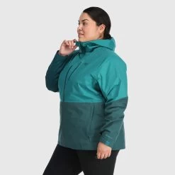 Outdoor Research Aspire II Jacket Plus - Women's (Fall 2022) -Outdoor Clothing 2879712230a3 aspire deep lake treeline rsz 00125.1663798641.1280.1280 32100.1675285009