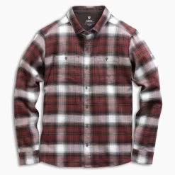 KUHL Law Flannel Long Sleeve - Men's (Fall 2022) -Outdoor Clothing 7373 Law Flannel LS Oxblood Laydown rsz 39975.1676589436
