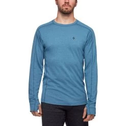 Black Diamond Solution 150 Merino Baselayer Crew - Men's -Outdoor Clothing 760020 4002 msolution150merinobasecrw astralblue om front 24846.1626822916