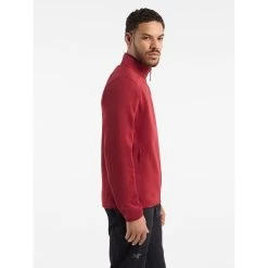 Arc'teryx Covert Cardigan - Men's (Fall 2022) -Outdoor Clothing Covert Cardigan Bordeaux Heather Side View Right rsz 12130.1671052278.1280.1280 11848.1675356208