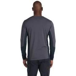Rab Syncrino Base Long Sleeve Tee - Men's -Outdoor Clothing Rab Syncrino Base LS Tee Graphene QBL 32 GRH DETAIL5 rsz 62562.1660243684