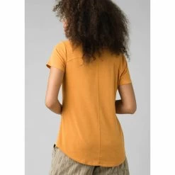 Prana Foundation Short Sleeve V Neck - Women's (Fall 2021) -Outdoor Clothing w11170142 butterscotchheather alt 2foundationssvneck rsz 83569.1626822416.1280.1280 62509.1644015138